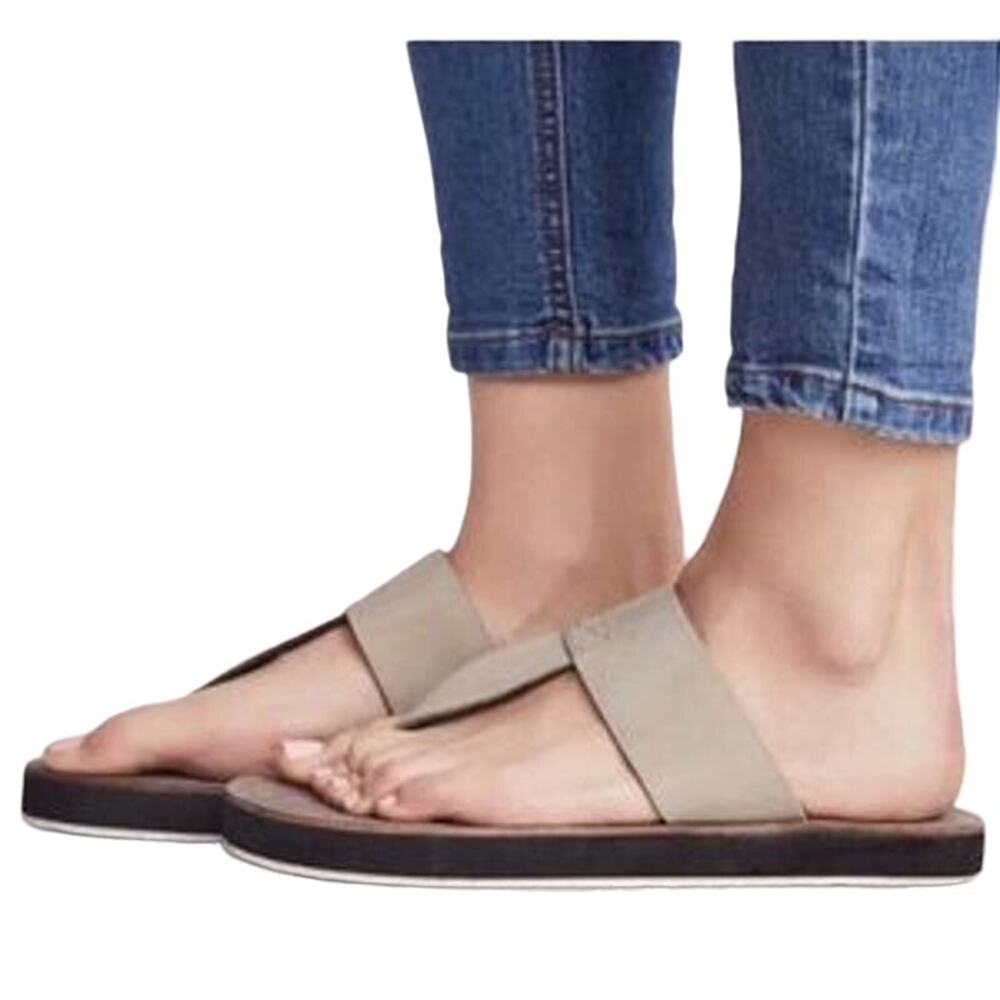 Free People Waterfront Thong Sandals Beige Taupe 40